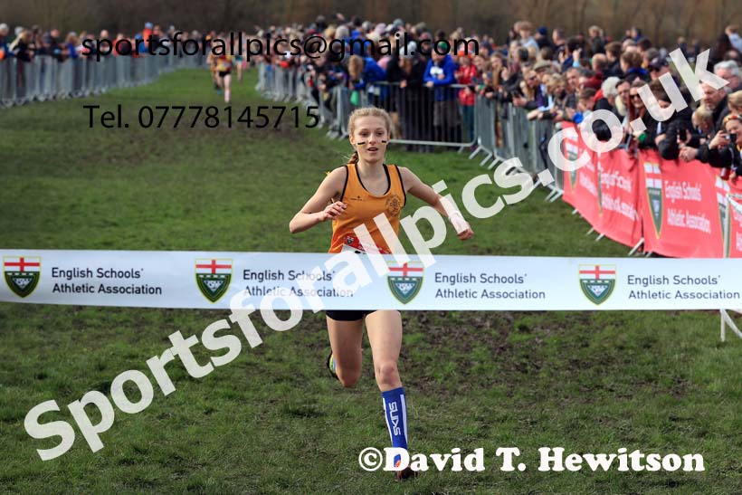 Junior Girls 2024 English Schools Cross Country Champs., Pontefract, March 16th.  Photo: David T. Hewitson/Sports for All Pics